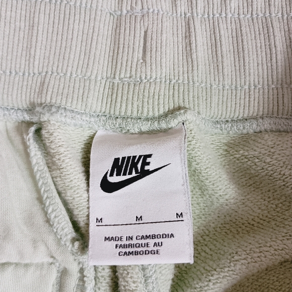 Nike Fleece Joggers Mens Green Medium Pockets Embroidered Logo Drawstring - Picture 8 of 12